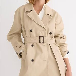 J.Crew Short Trench Jacket in Vintage Khaki Size Medium